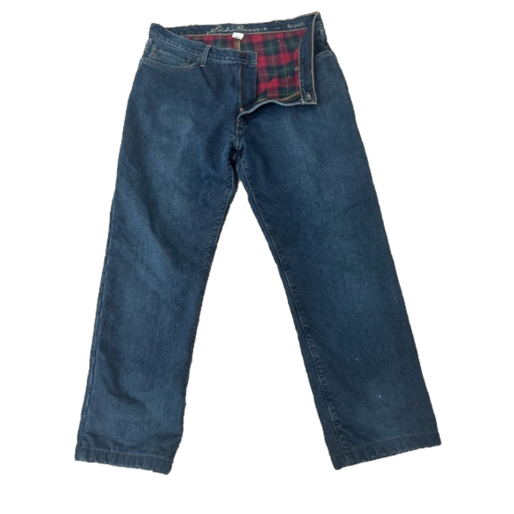 Eddie Bauer Relaxed Fit Flannel Lined 5-Pocket Jeans